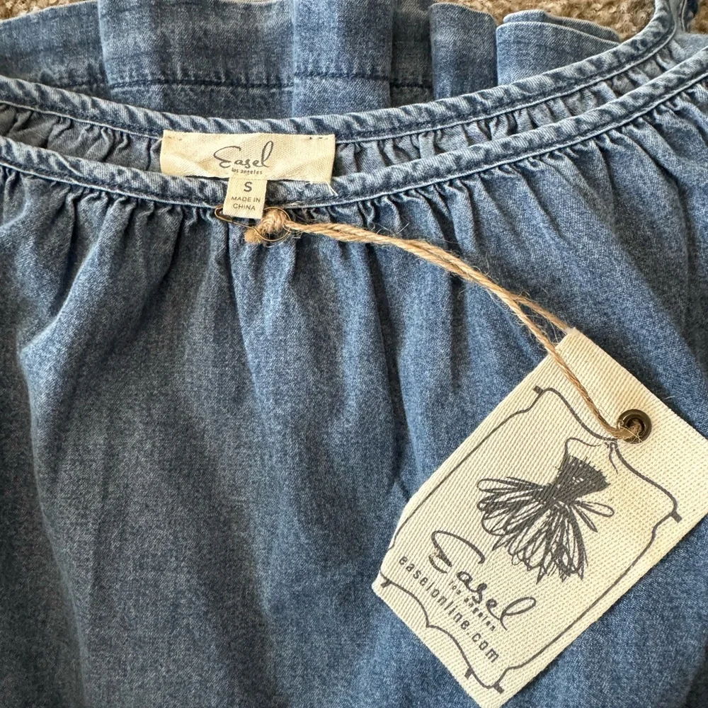 easel Blue Denim Ruffle Sundress - Picture 5 of 5